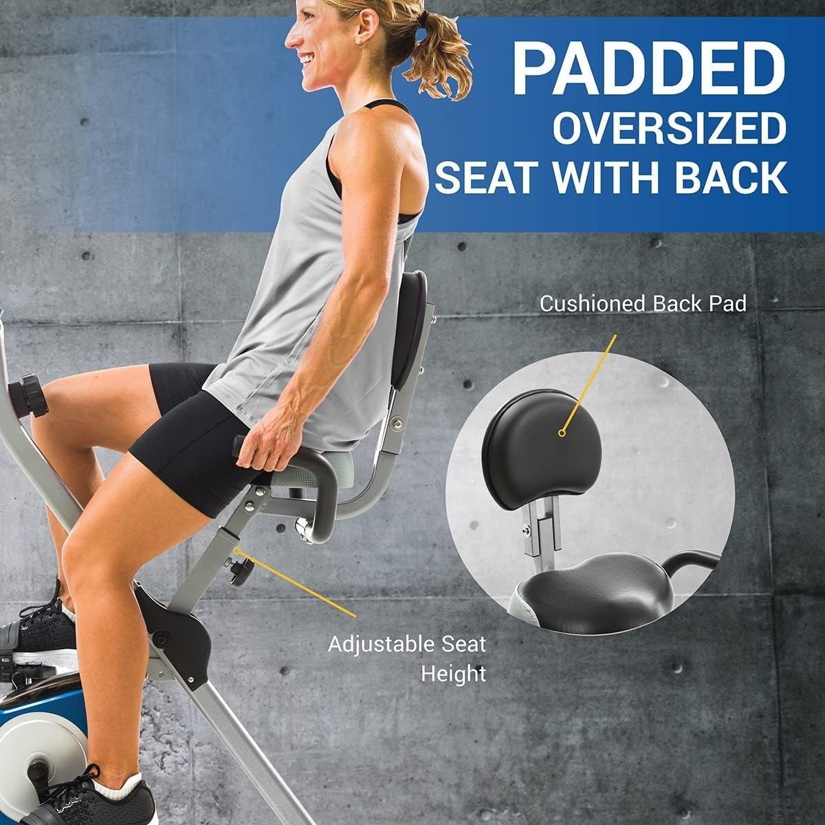 Folding Exercise Bike X - Frame 8 - Level Magnetic Resistance LCD Pulse Sensor - Kwikley