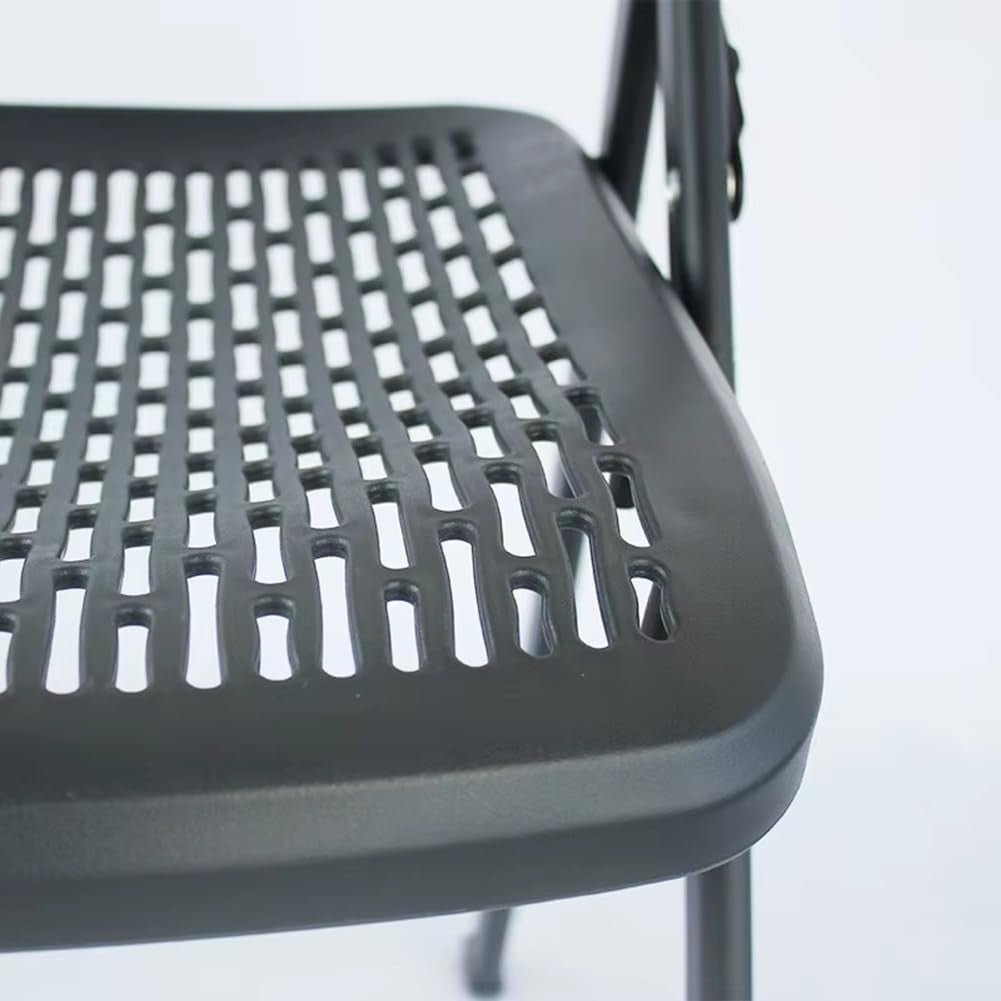 Folding Garden Chair Lightweight Plastic Rattan Effect Patio Balcony White - Kwikley