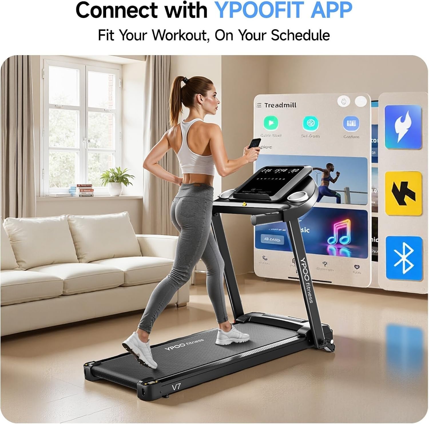 Folding Incline Treadmill 12KM/H Home Walking Running Pad Large Belt - Kwikley