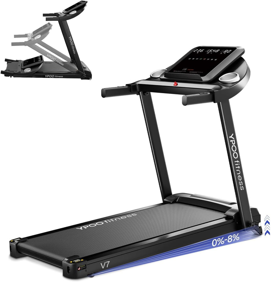 Folding Incline Treadmill 12KM/H Home Walking Running Pad Large Belt - Kwikley
