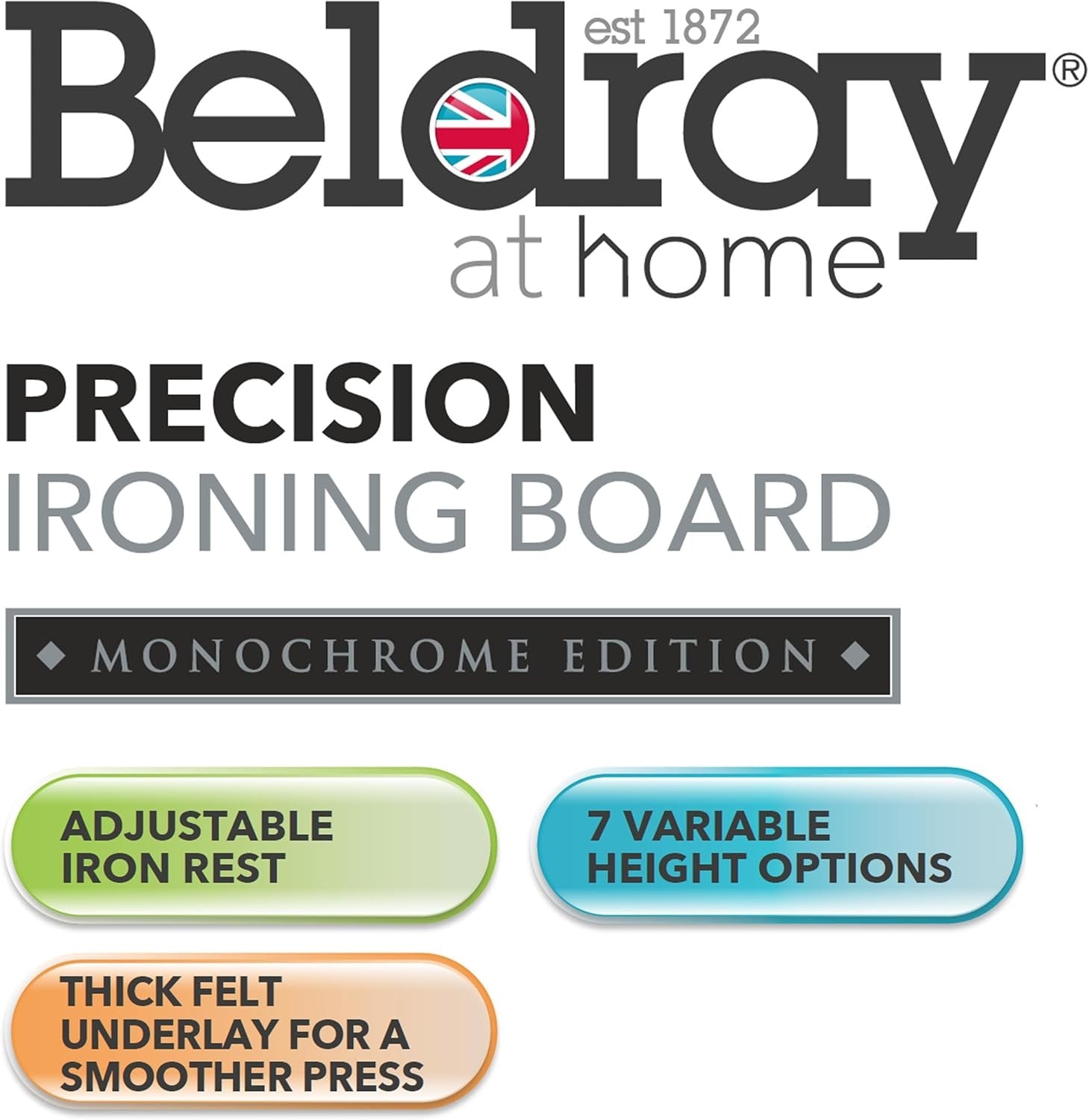 Folding Ironing Board 115x36cm Adjustable Height Compact Lightweight Table - Kwikley