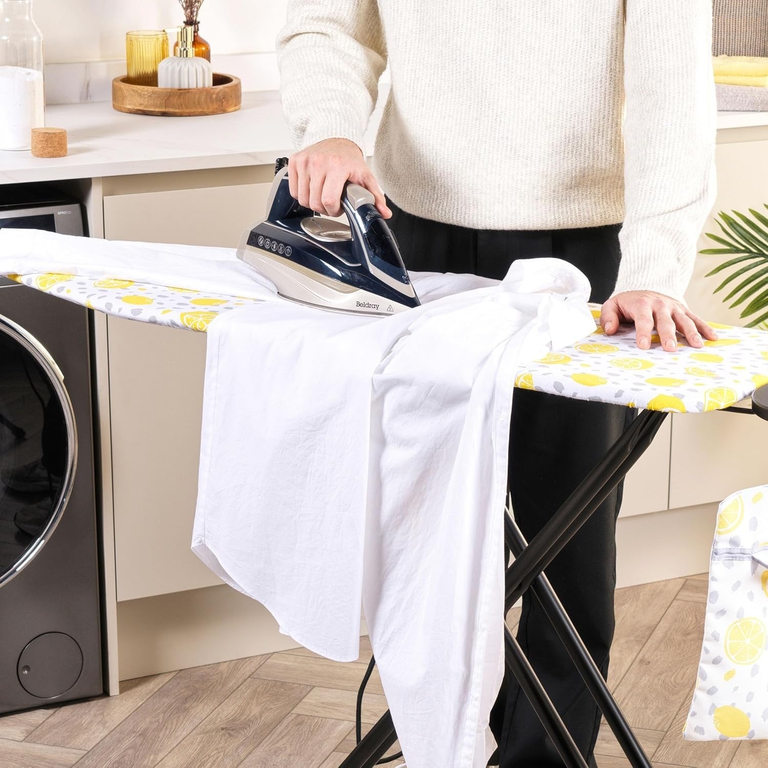 Folding Ironing Board 115x36cm Adjustable Height Lightweight Compact - Kwikley