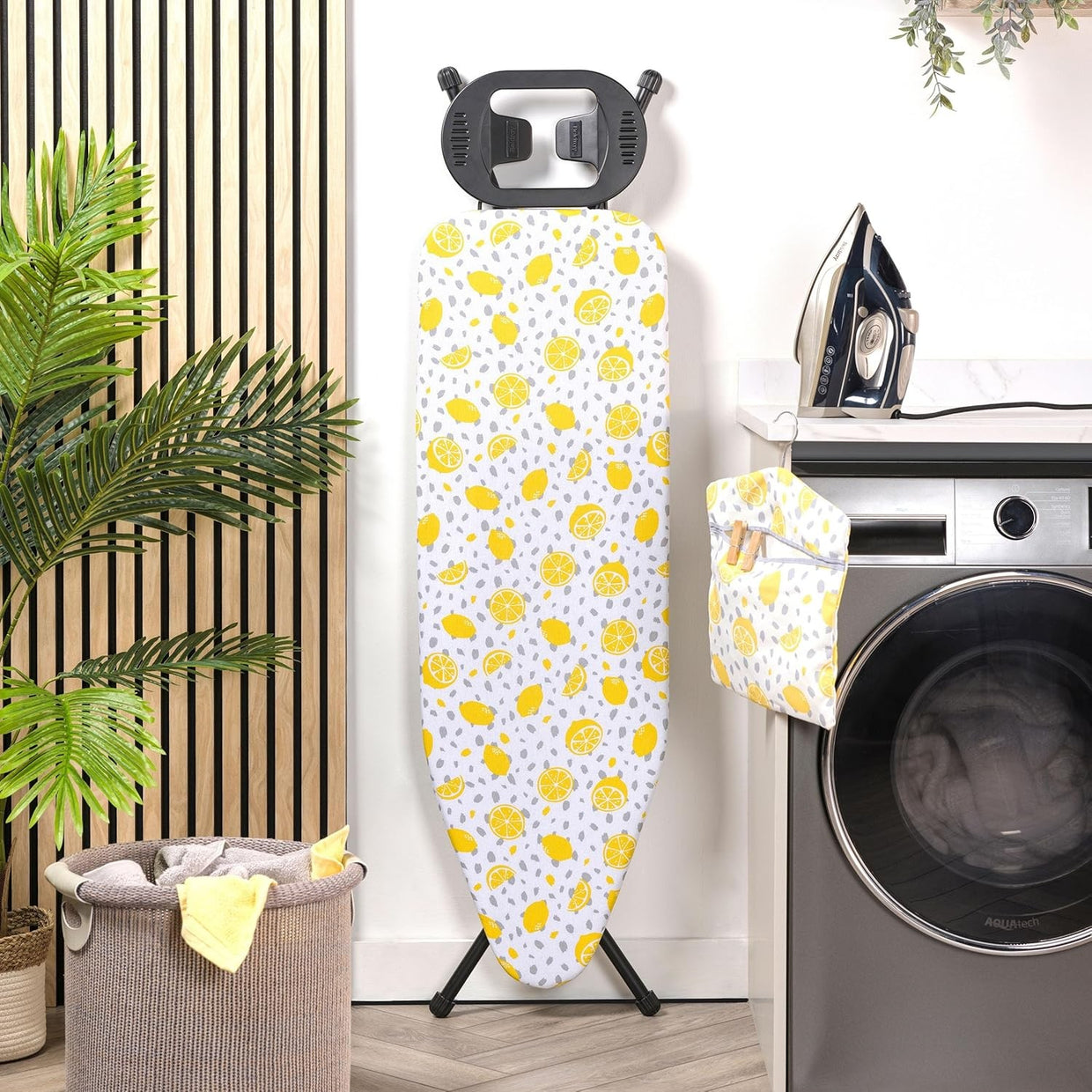 Folding Ironing Board 115x36cm Adjustable Height Lightweight Compact - Kwikley