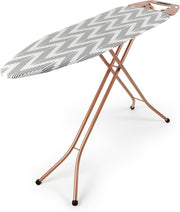 Folding Ironing Board 122x38cm Adjustable Height Heat Reflective Rose Gold - Kwikley