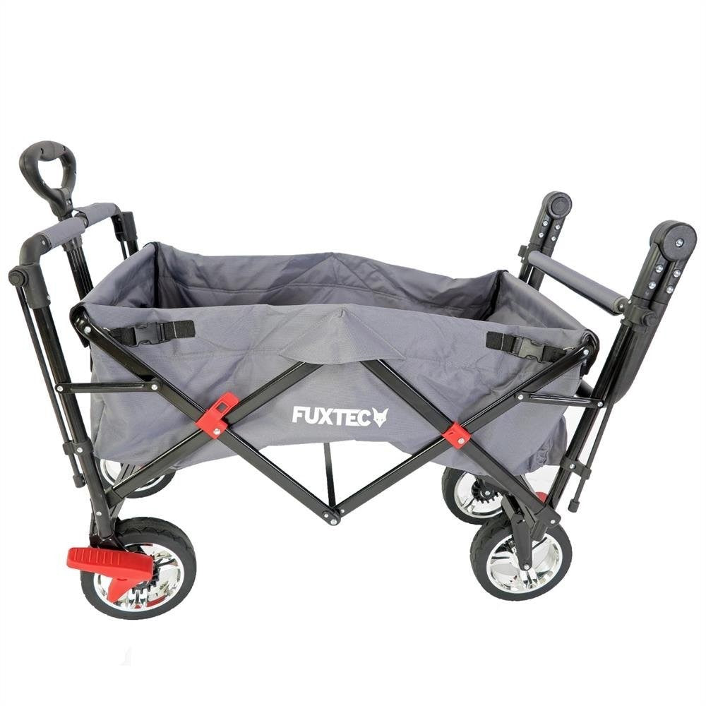 Folding Kids Wagon with Canopy Push Pull Cart Brake Safety Outdoor Transport - Kwikley