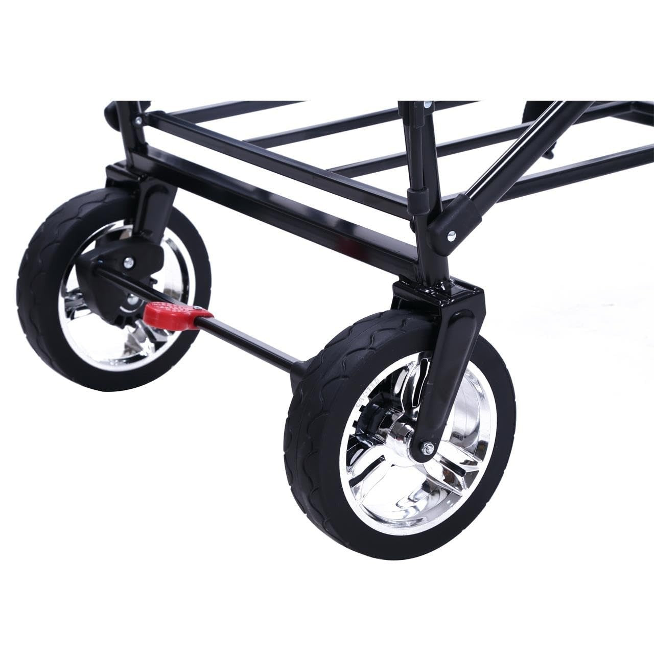 Folding Kids Wagon with Canopy Push Pull Cart Brake Safety Outdoor Transport - Kwikley