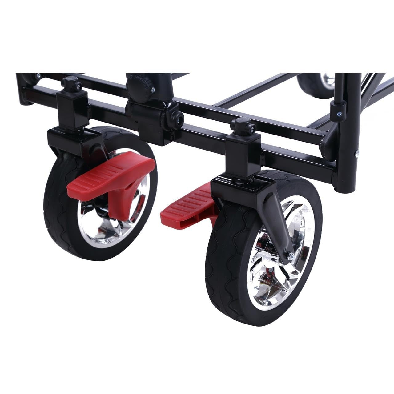 Folding Kids Wagon with Canopy Push Pull Cart Brake Safety Outdoor Transport - Kwikley
