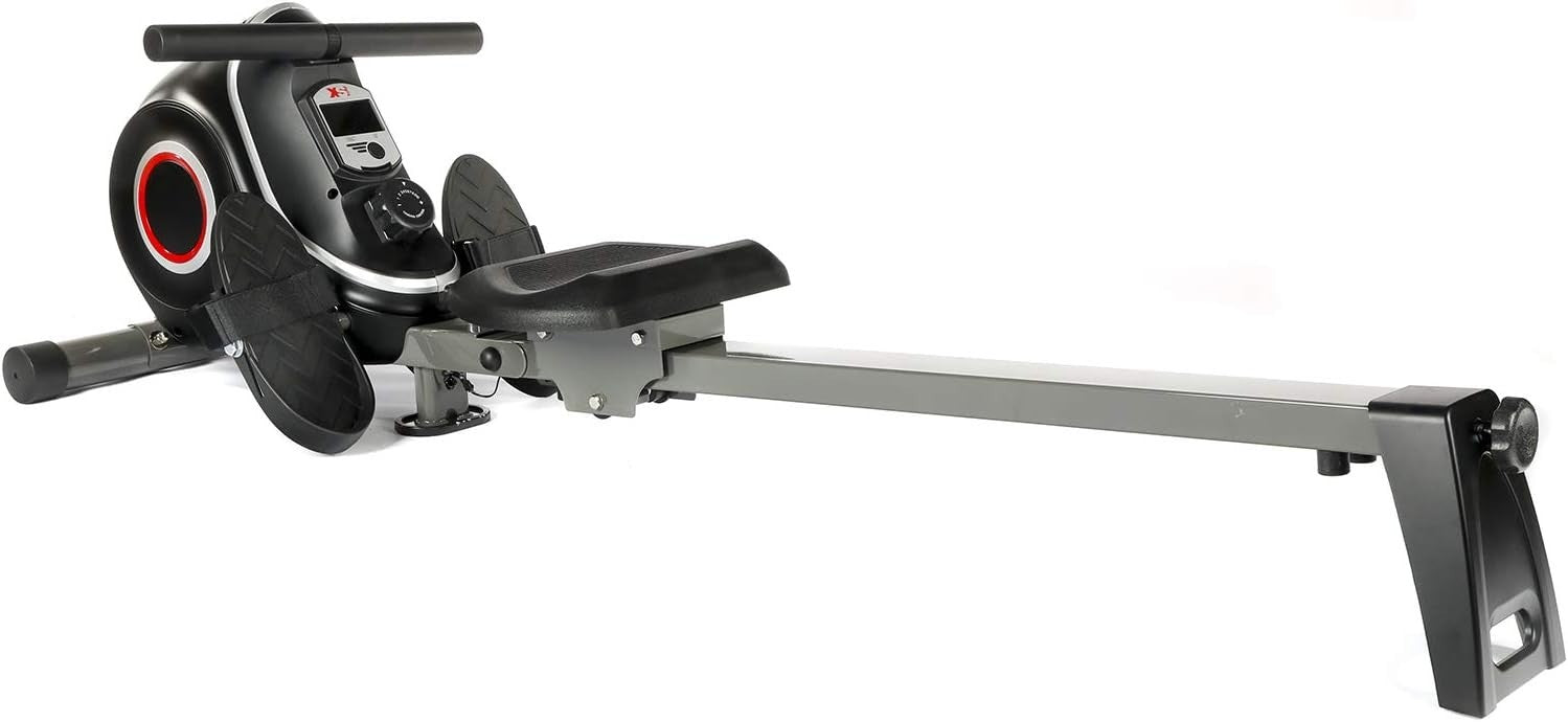 Folding Magnetic Rowing Machine 10 - Level Quiet Belt Rower LCD Home Gym 100KG - Kwikley