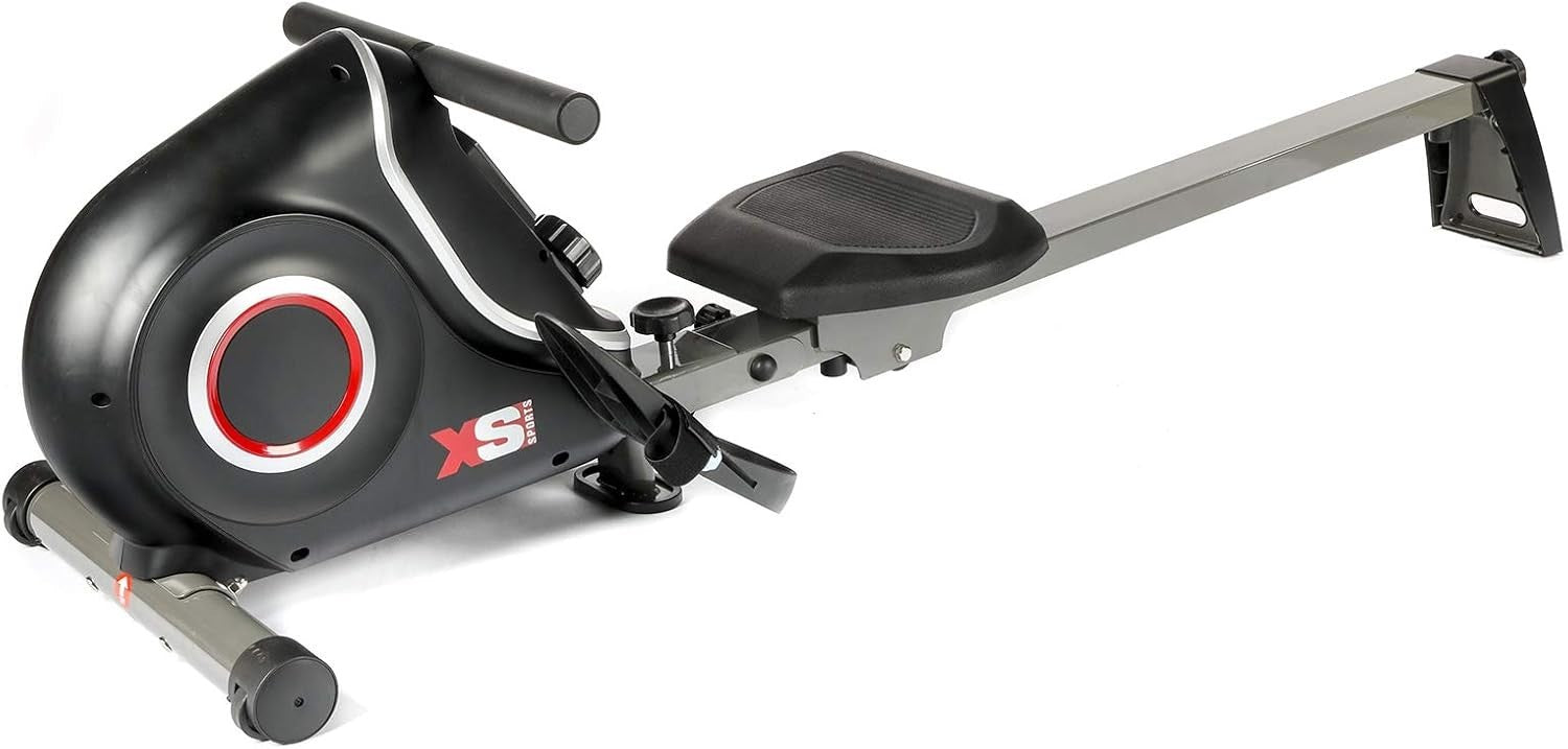 Folding Magnetic Rowing Machine 10 - Level Quiet Belt Rower LCD Home Gym 100KG - Kwikley