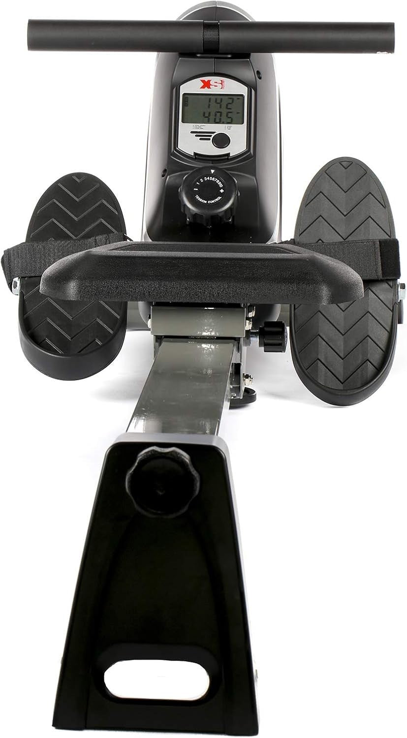 Folding Magnetic Rowing Machine 10 - Level Quiet Belt Rower LCD Home Gym 100KG - Kwikley