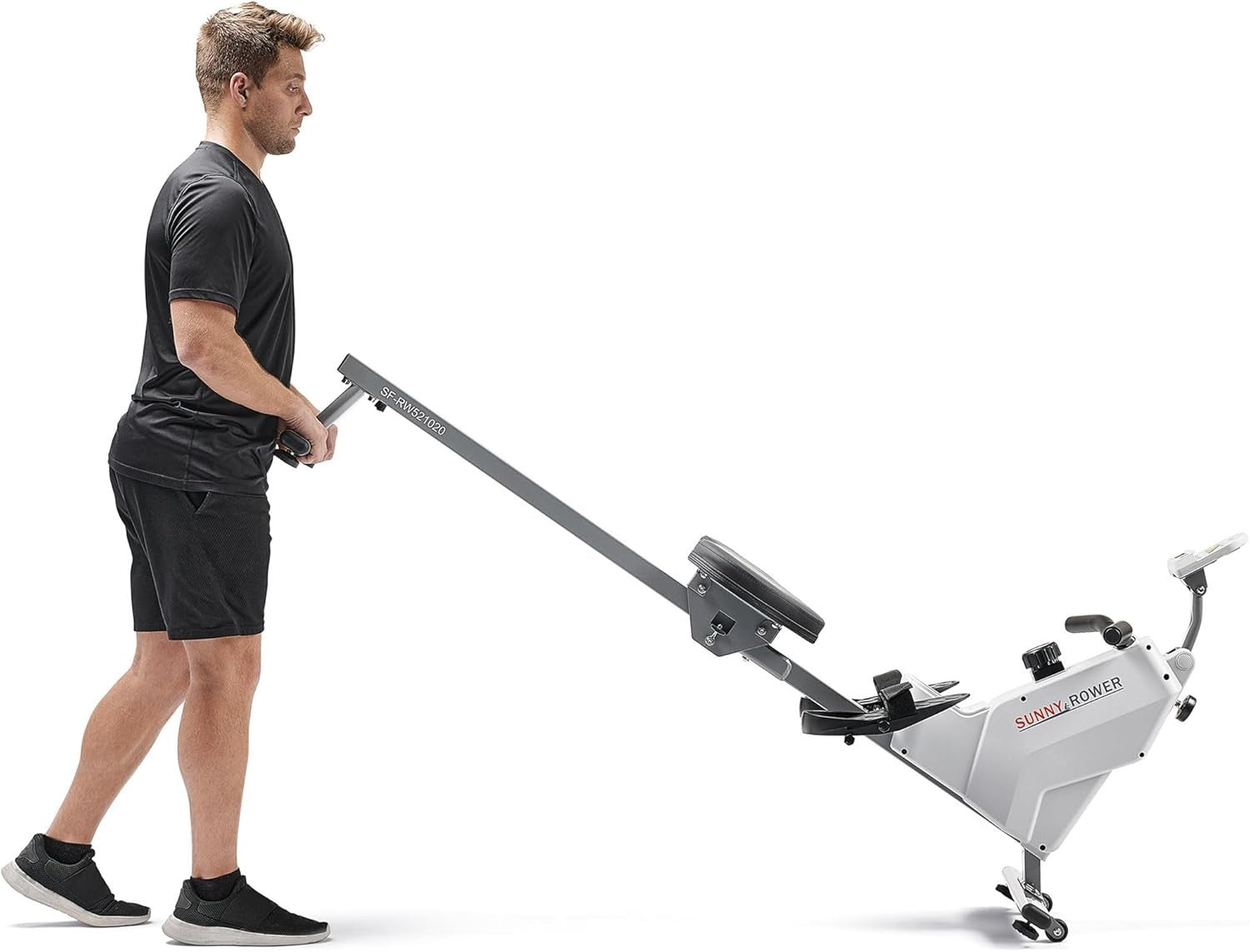 Folding Magnetic Rowing Machine Quiet 8 - Level Rower LCD App Holder 130KG - Kwikley