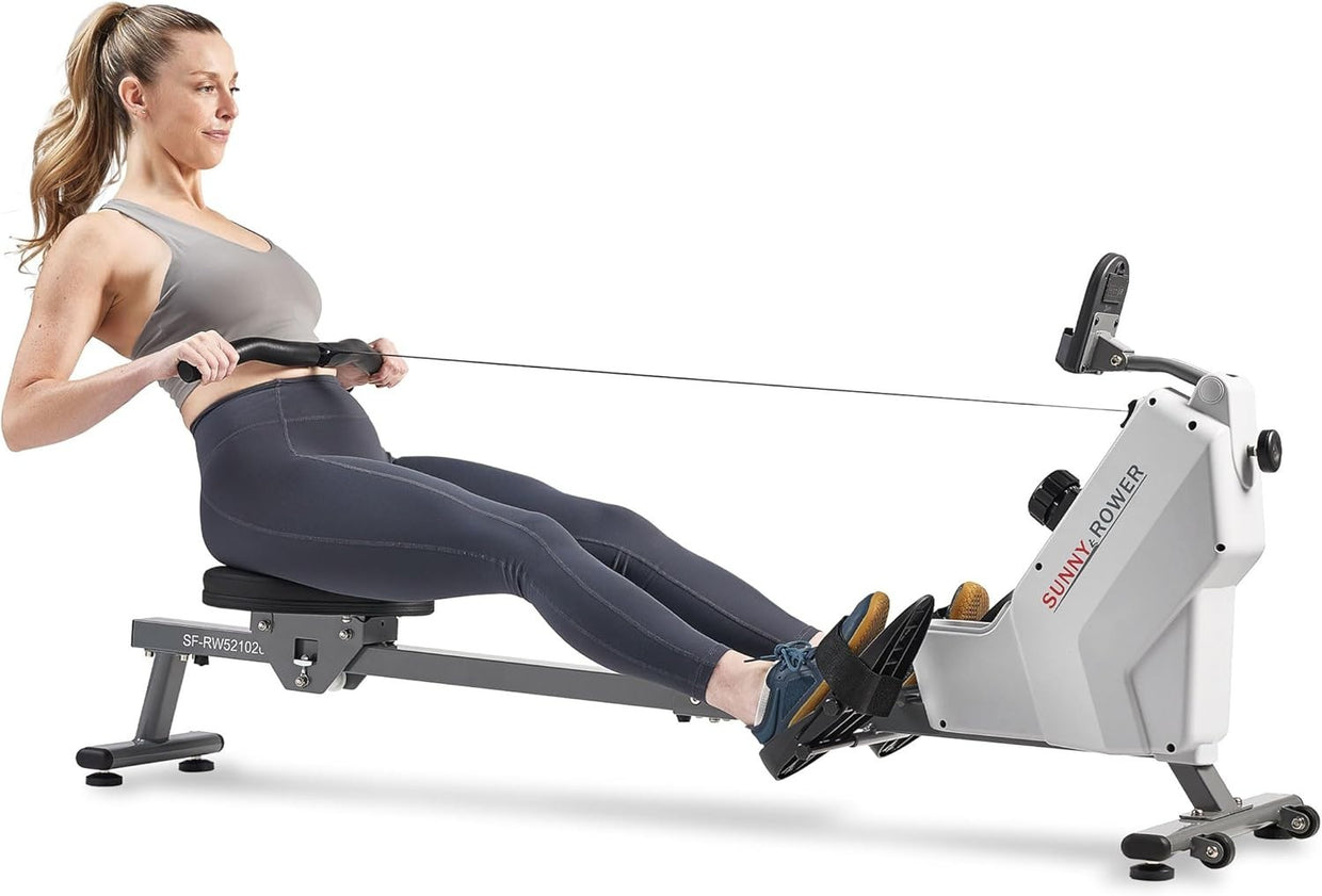 Folding Magnetic Rowing Machine Quiet 8 - Level Rower LCD App Holder 130KG - Kwikley