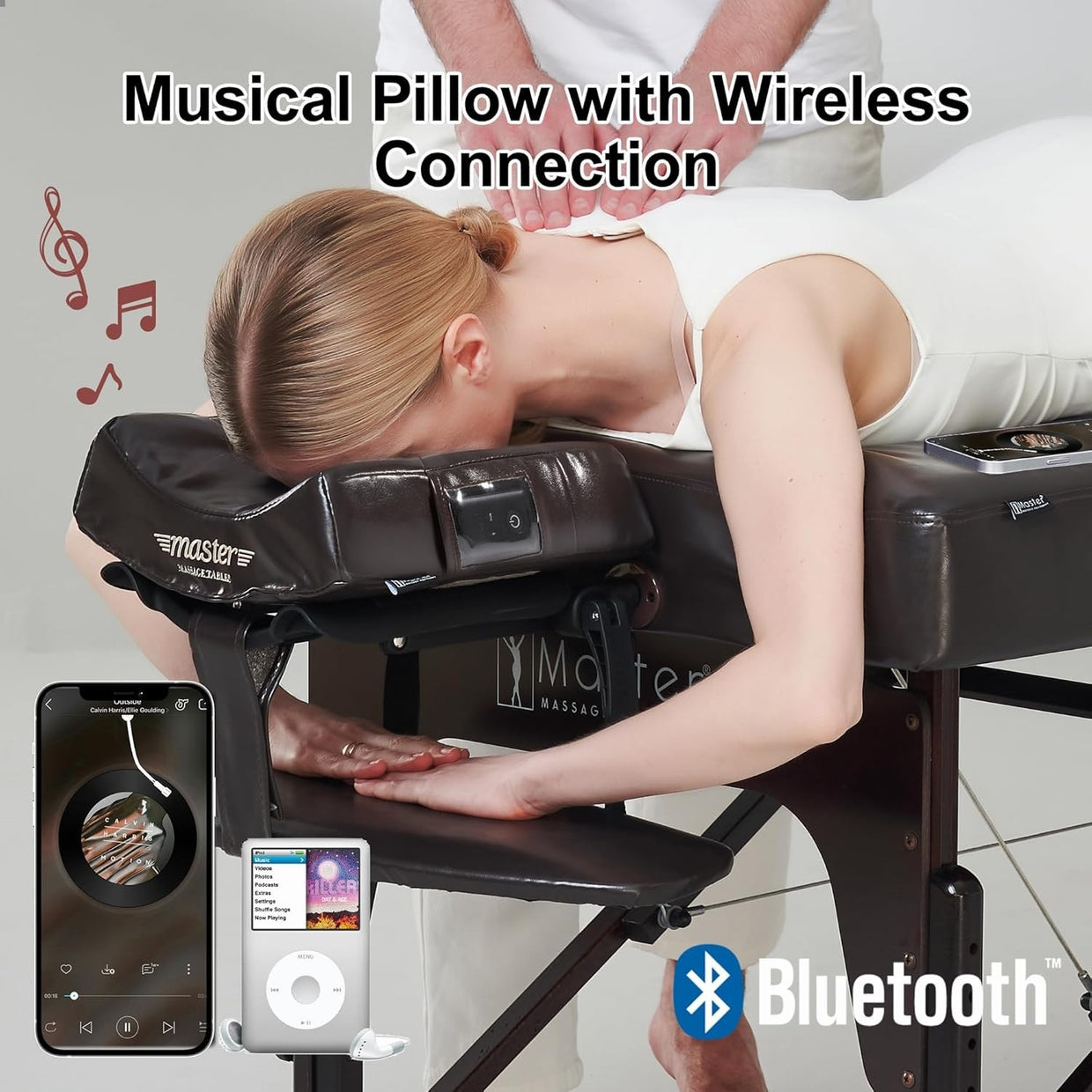 Folding Massage Table With Bluetooth Audio Portable Therapy Bed Carry Case - Kwikley
