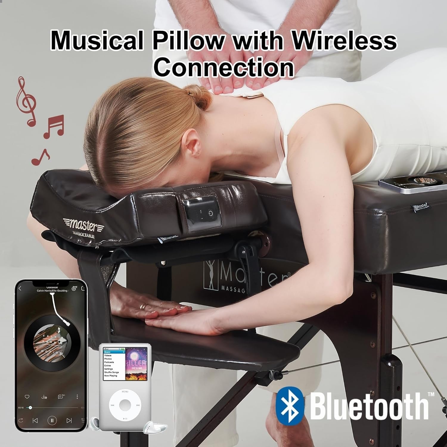 Folding Massage Table With Bluetooth Audio Portable Therapy Bed Carry Case - Kwikley