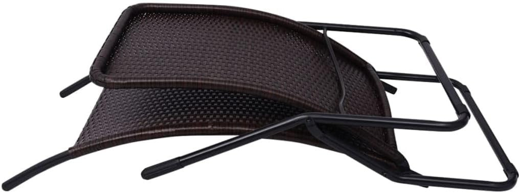 Folding Outdoor Sun Lounger with Weatherproof PE Rattan & Steel Frame - Kwikley
