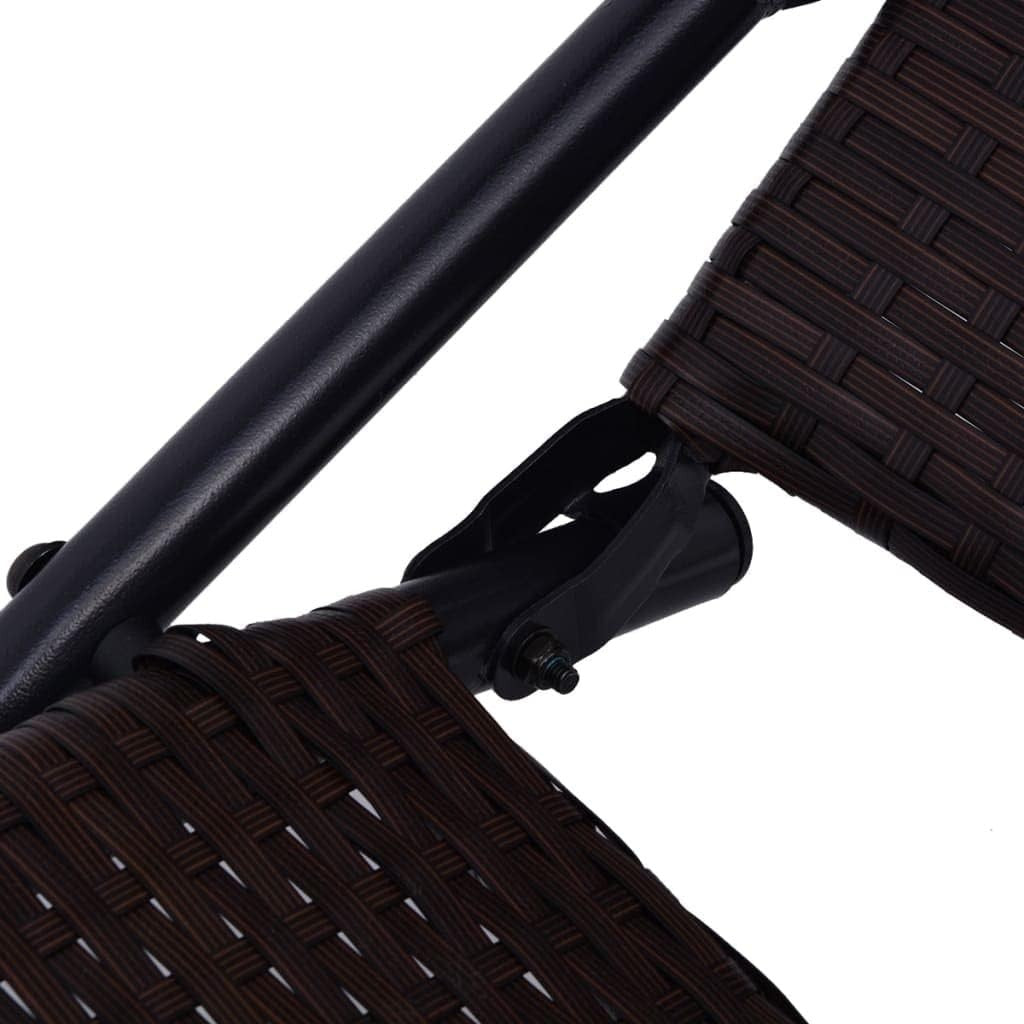 Folding Outdoor Sun Lounger with Weatherproof PE Rattan & Steel Frame - Kwikley