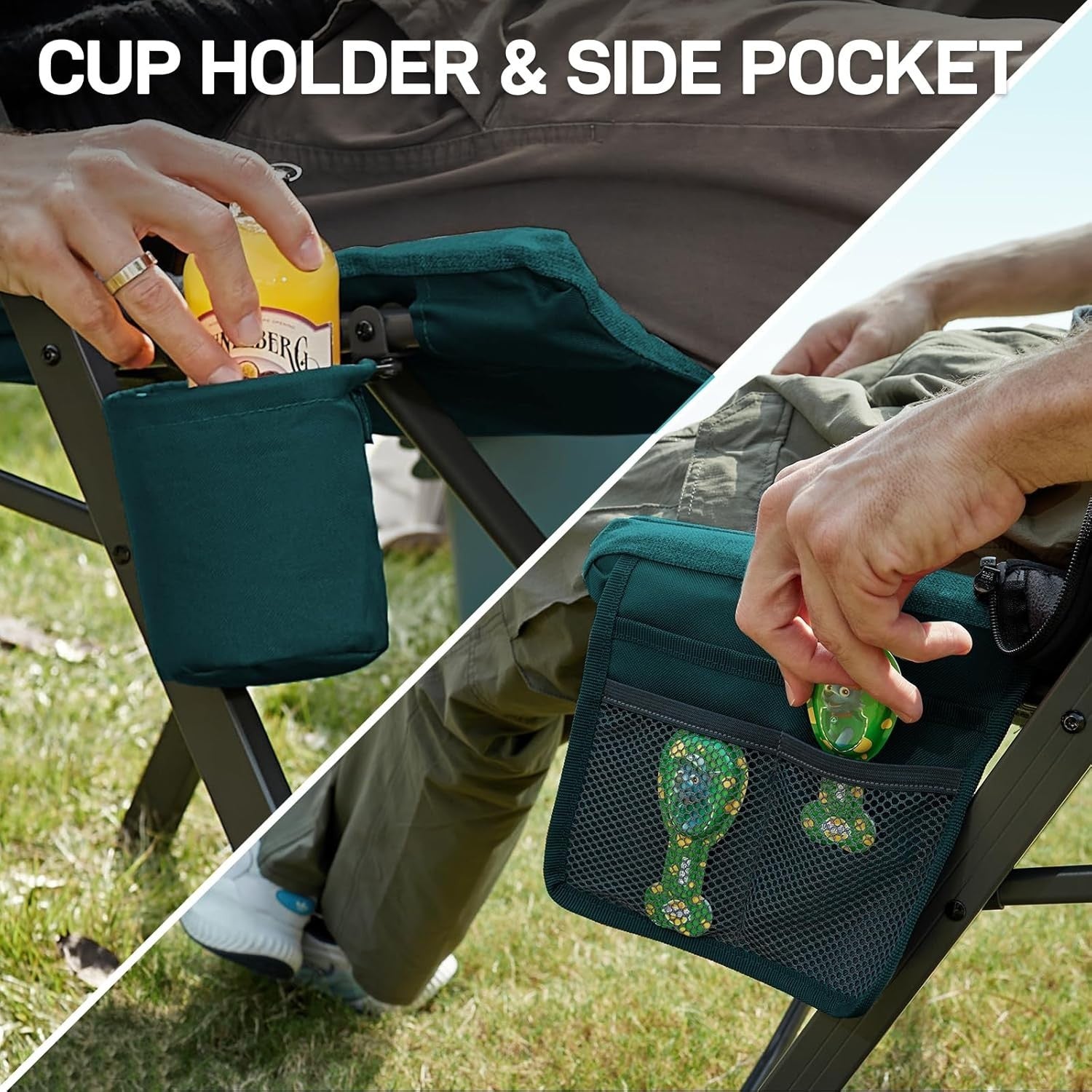 Folding Padded Camping Chair Recliner High Back 150kg Heavy Duty Seat - Kwikley