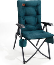 Folding Padded Camping Chair Recliner High Back 150kg Heavy Duty Seat - Kwikley