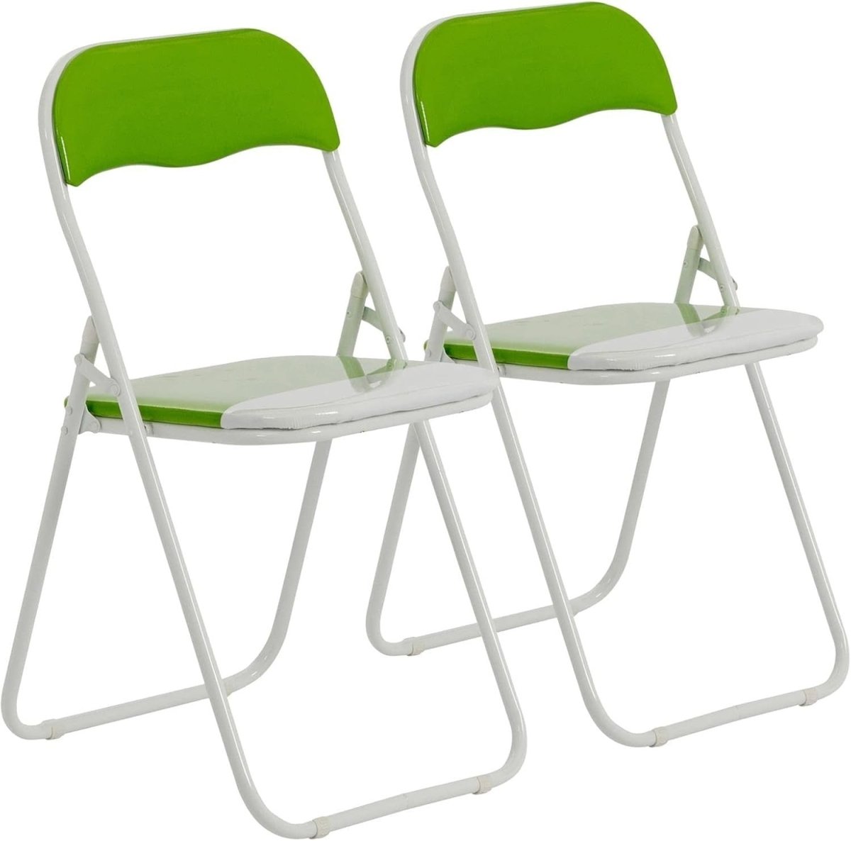 Folding Padded Chair Set of 2 Metal Frame Space Saving Kitchen Office - Kwikley