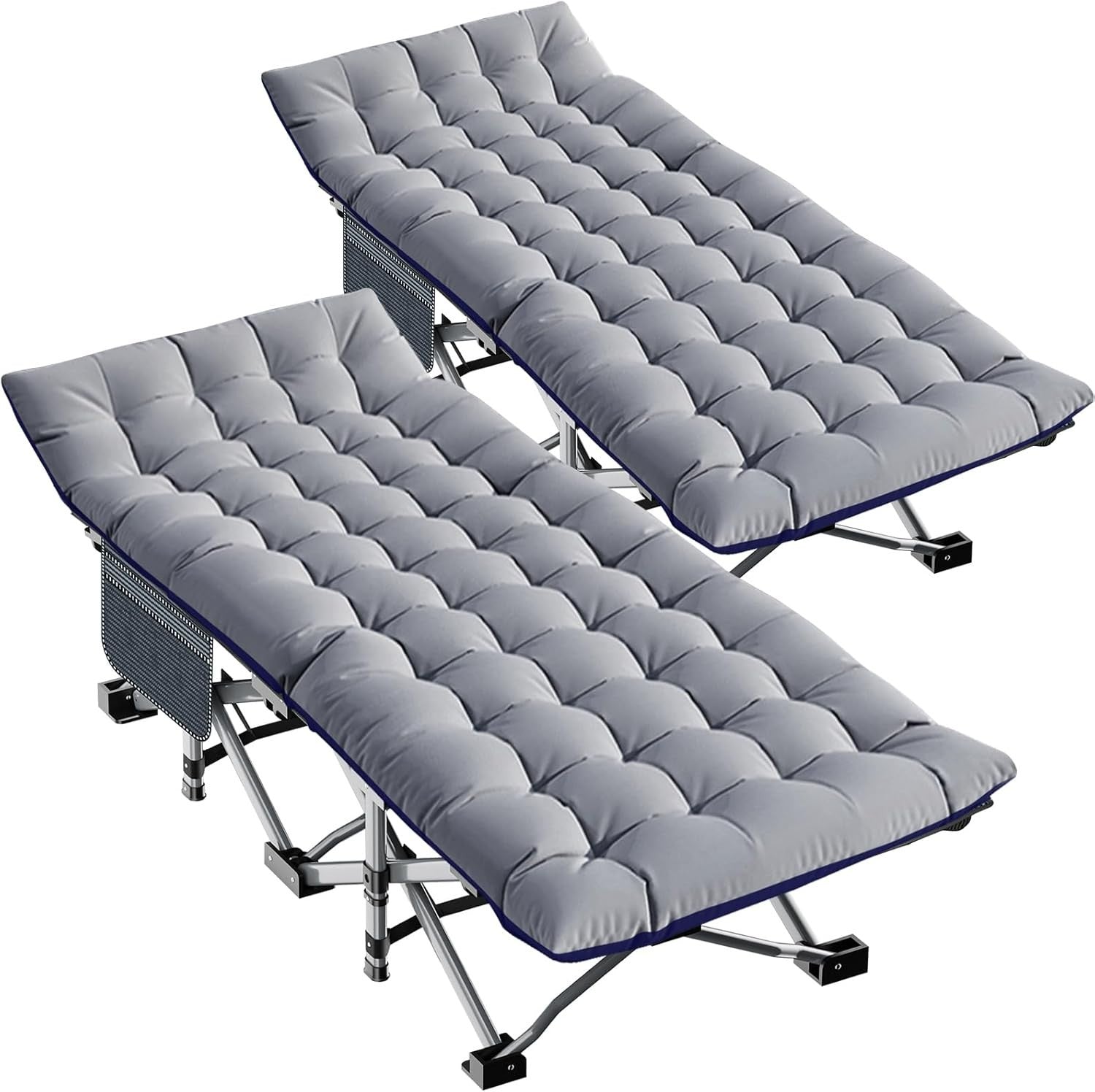 Folding Portable Camping Bed with Mattress | Heavy Duty 200kg Support - Kwikley