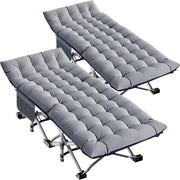 Folding Portable Camping Bed with Mattress | Heavy Duty 200kg Support - Kwikley