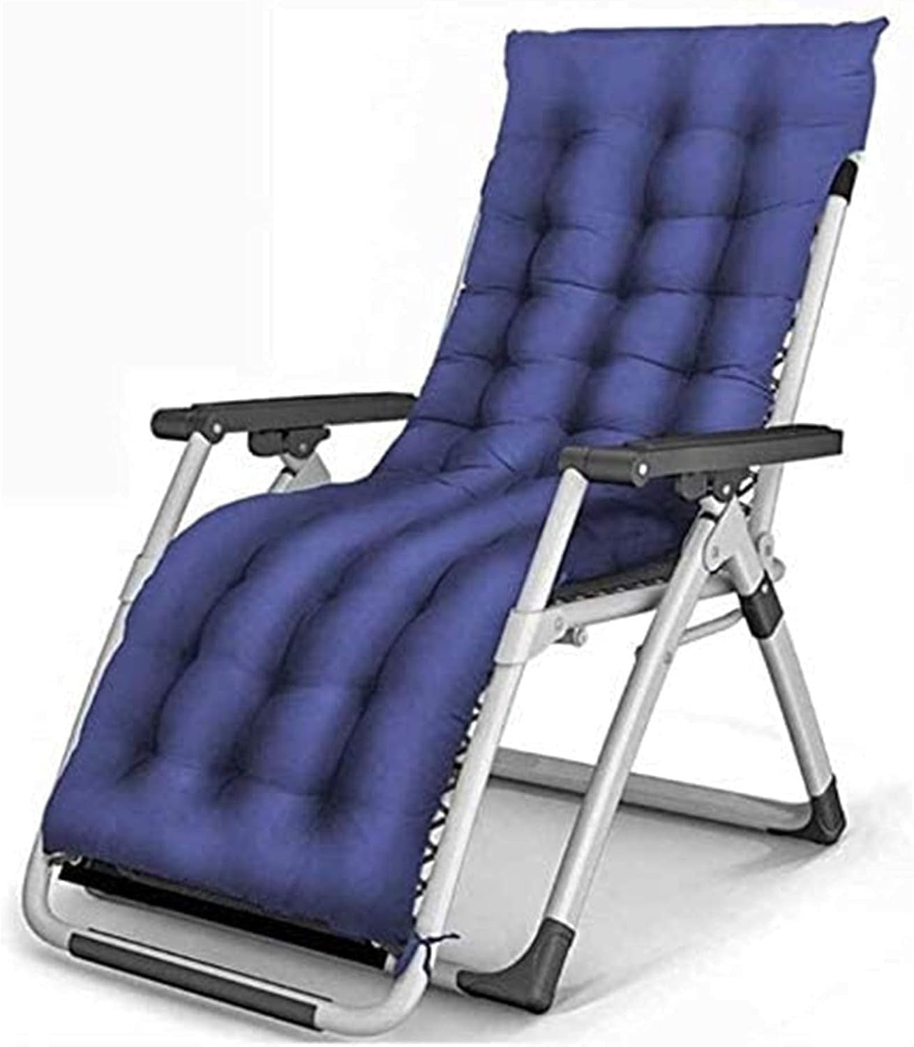 Folding Recliner Garden Sun Lounger Chair w/ Padded Cushion 160° Adjustable - Kwikley