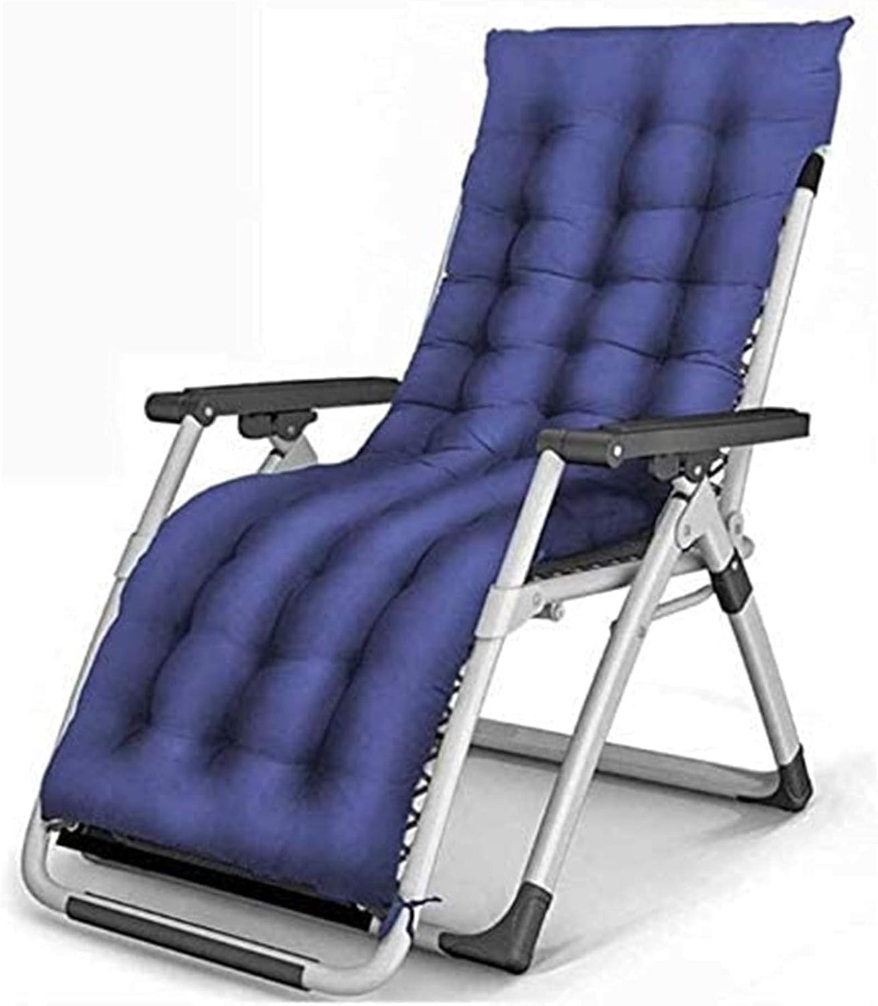 Folding Recliner Garden Sun Lounger Chair w/ Padded Cushion 160° Adjustable - Kwikley