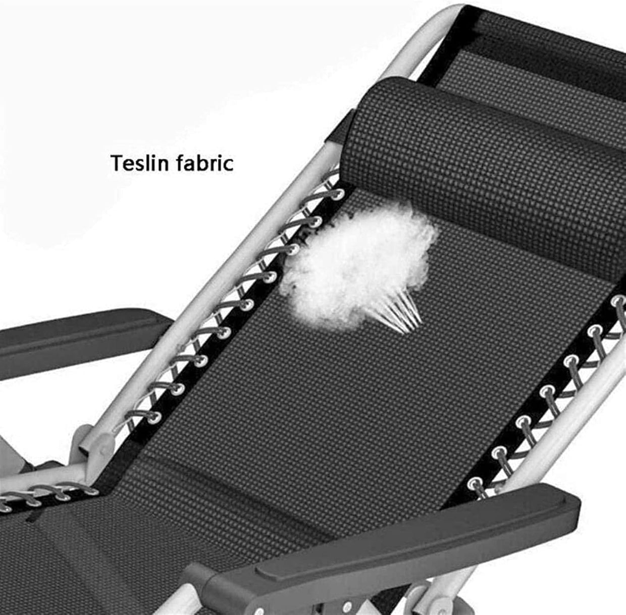 Folding Recliner Garden Sun Lounger w/ Cushion 160° Adjustable Chair - Kwikley