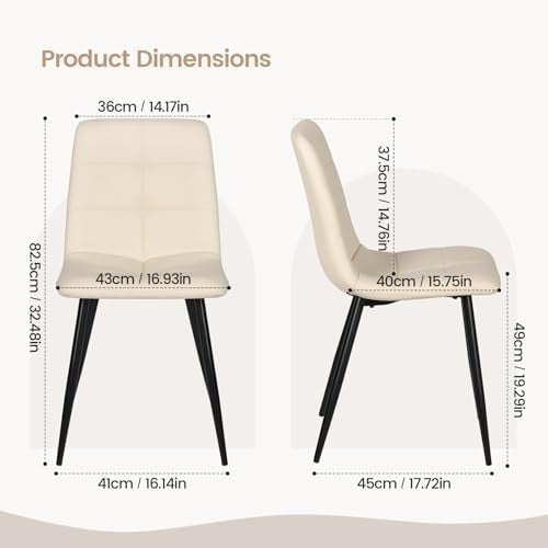 Folding Round Dining Table with 4 PU Leather Chairs Concrete Effect Space - Saving - Kwikley