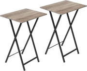 Folding Side Tables Set of 2 – Space - Saving Tray Laptop Snack Tables, Durable - Kwikley