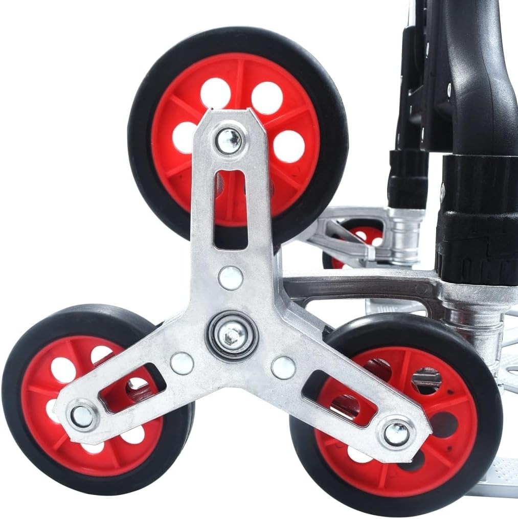 Folding Stair Climbing Hand Truck 70kg Aluminium 3 Wheel Adjustable Dolly - Kwikley