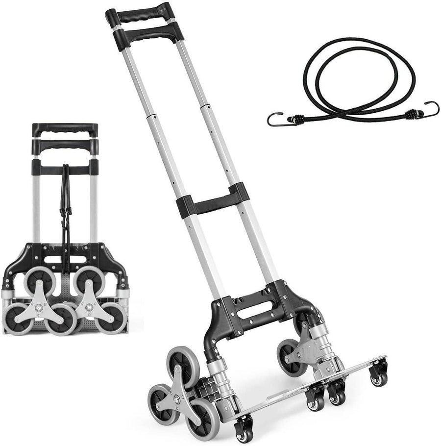 Folding Stair Climbing Hand Truck 80KG Aluminium Dolly Adjustable Handle - Kwikley