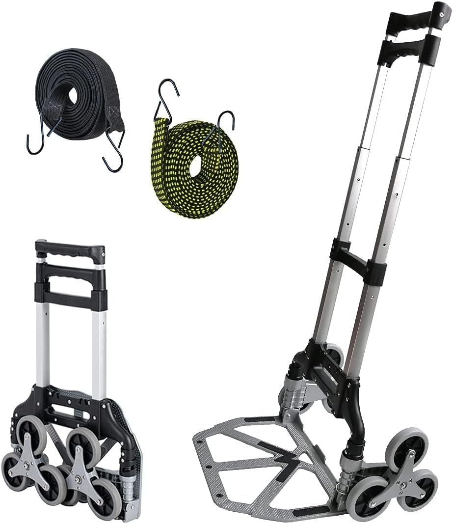 Folding Stair Climbing Sack Truck 125kg 6 Wheel Aluminium Trolley - Kwikley