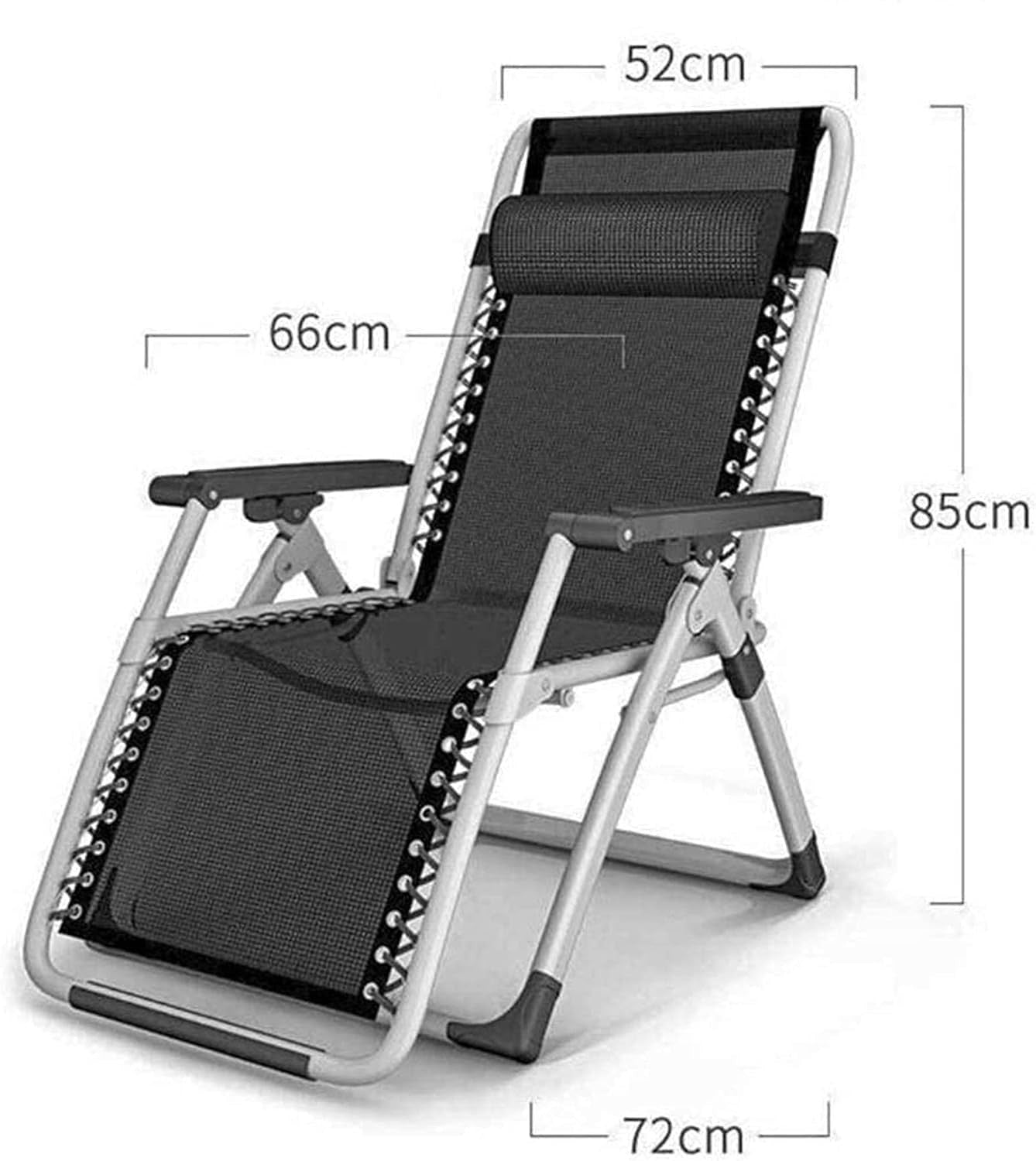 Folding Sun Lounger Chair Recliner w/ Cushion 160° Adjustable – 440lbs - Kwikley