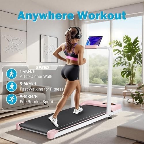 Folding Treadmill 2 - in - 1 Walking Jogging Running Machine for Home - Kwikley