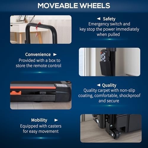 Folding Treadmill Walking Pad 1 - 6km/h Home Office Compact Exercise Machine - Kwikley