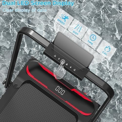 Folding Under Desk Treadmill 3 - in - 1 w/ Incline, LED & Remote Control - Kwikley
