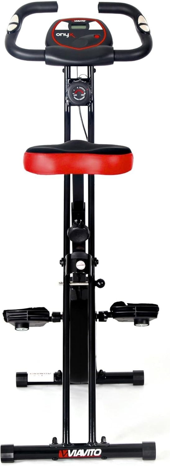 Folding Upright Exercise X - Bike 8 - Level Magnetic Resistance LCD Pulse Sensors - Kwikley