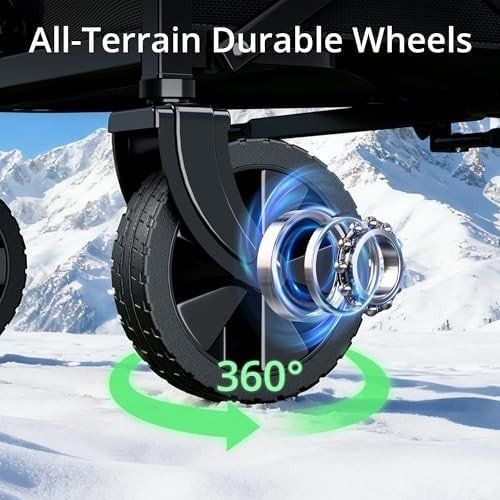 Folding Wagon Cart 70L Heavy Duty Trolley for Camping, Shopping & Garden - Kwikley