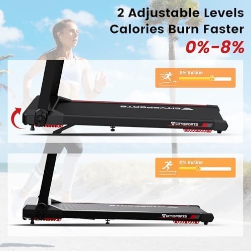 Folding Walking Pad 8% Incline 12km/h Under Desk Treadmill Quiet Motor 120kg - Kwikley