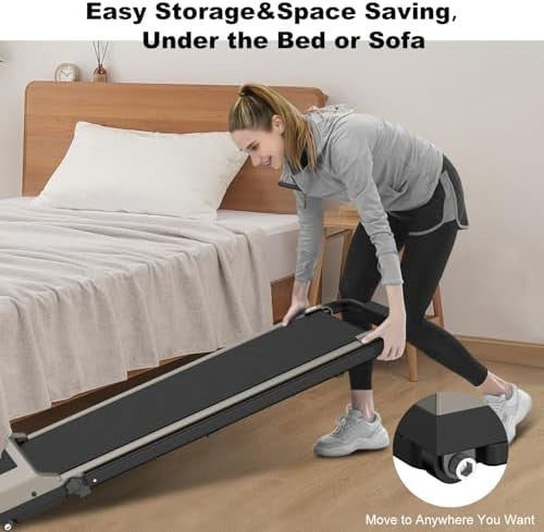 Folding Walking Pad Treadmill 2.5HP 10km/h Wide Belt Shock Absorb Home Office - Kwikley