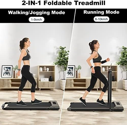Folding Walking Pad Treadmill 2.5HP 10km/h Wide Belt Shock Absorb Home Office - Kwikley