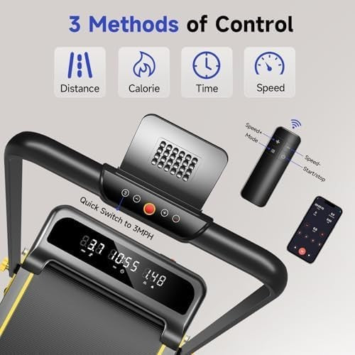 Folding Walking Pad Treadmill 3 - Level Incline Quiet Home Office 2.5HP - Kwikley