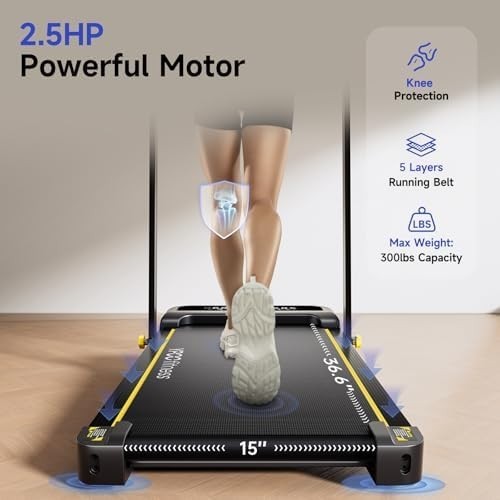 Folding Walking Pad Treadmill 3 - Level Incline Quiet Home Office 2.5HP - Kwikley