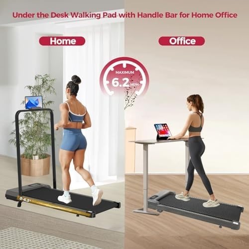 Folding Walking Pad Under Desk Treadmill Home Fitness Quiet Motor LED 110KG - Kwikley