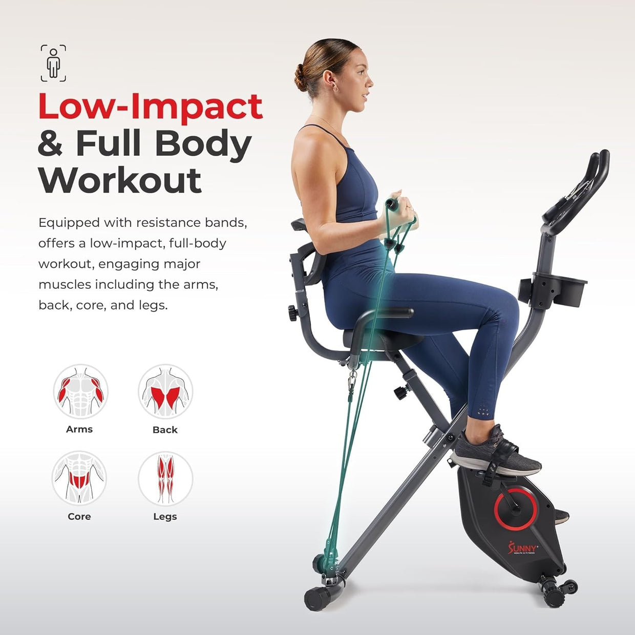 Folding X - Bike with 14 - Level Magnetic Resistance Smart Bluetooth Fitness Cycle - Kwikley