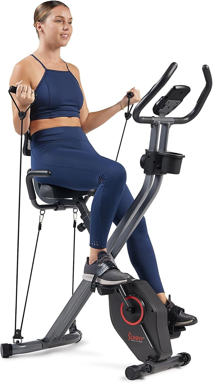 Folding X - Bike with 14 - Level Magnetic Resistance Smart Bluetooth Fitness Cycle - Kwikley