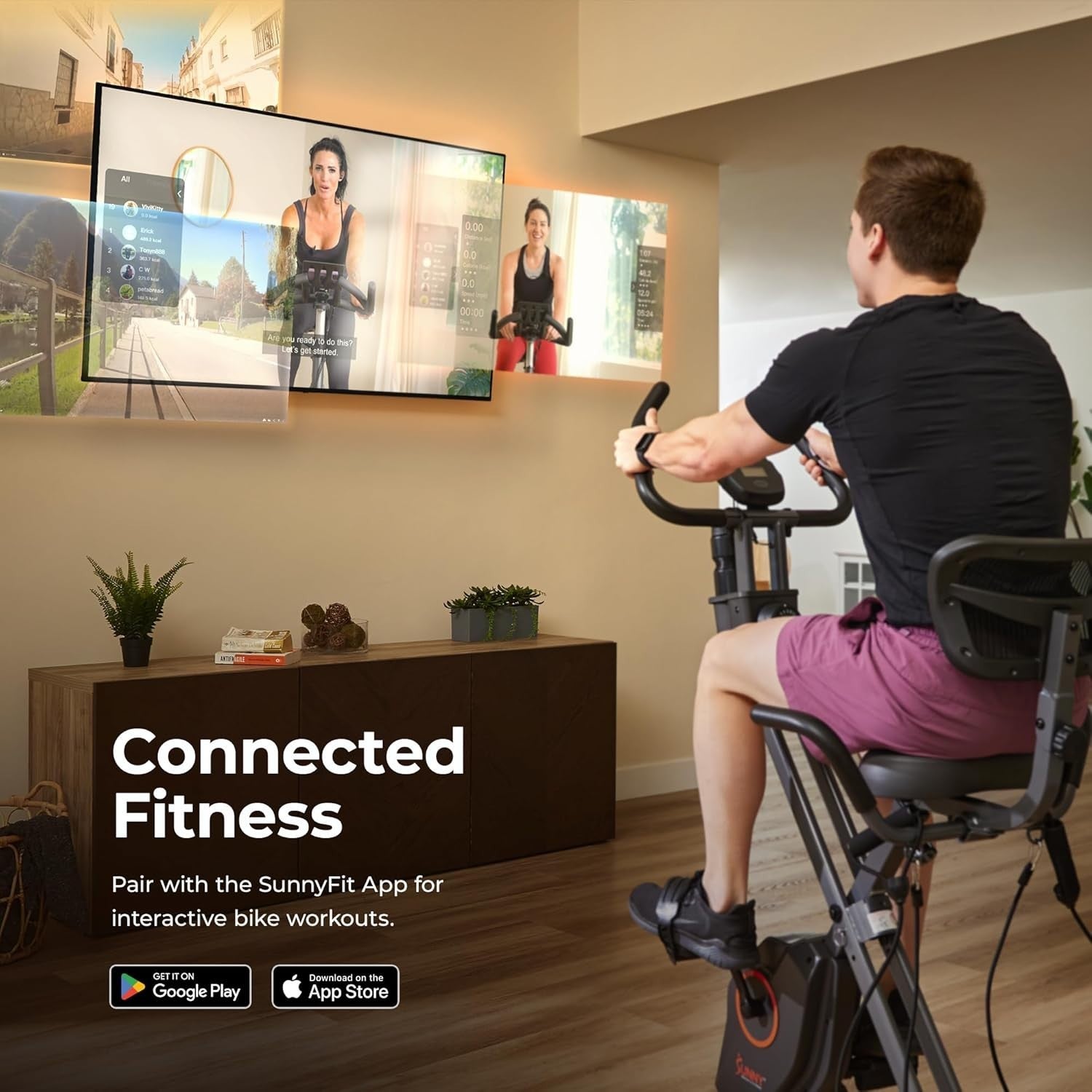 Folding X - Bike with 14 - Level Magnetic Resistance Smart Bluetooth Fitness Cycle - Kwikley