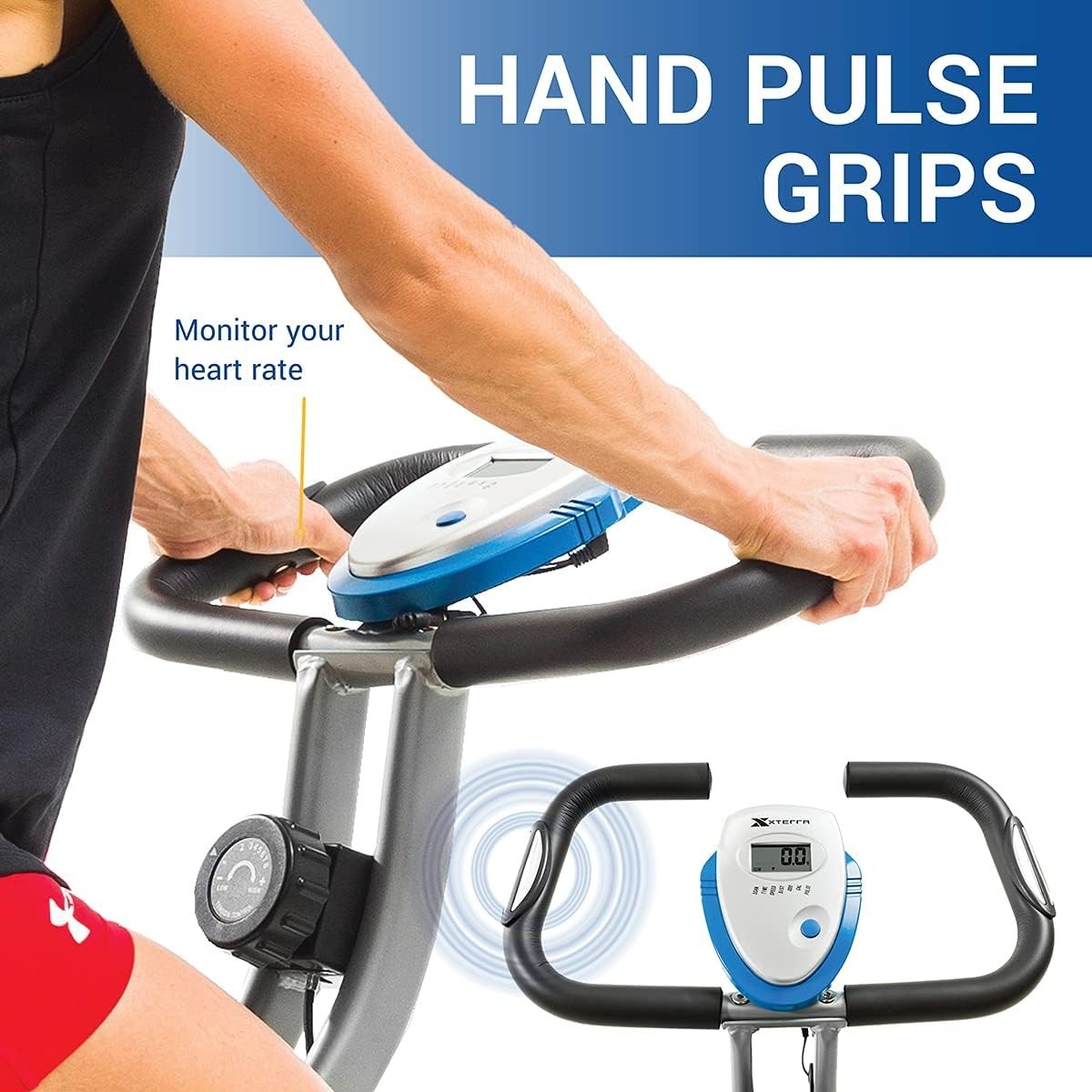 Folding X - Frame Exercise Bike 8 - Level Magnetic Resistance LCD Pulse Sensor - Kwikley