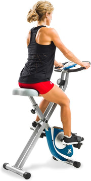 Folding X - Frame Exercise Bike 8 - Level Magnetic Resistance LCD Pulse Sensor - Kwikley